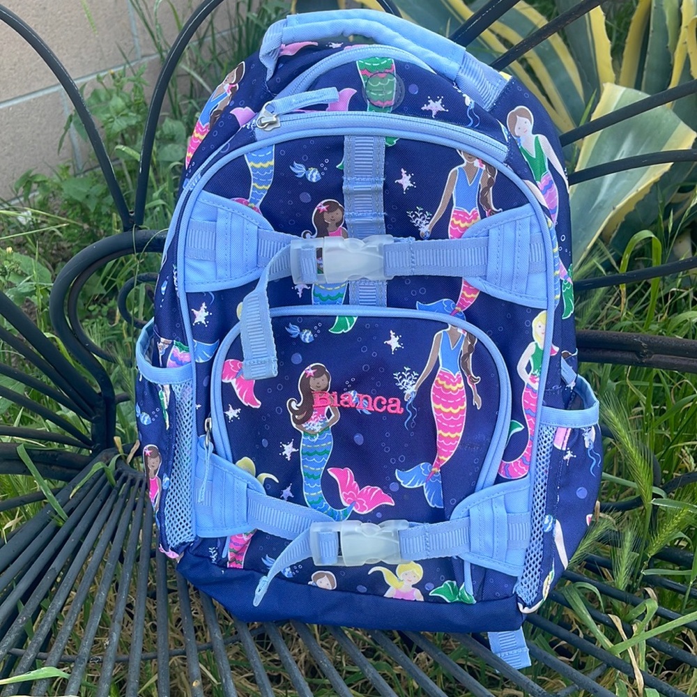 Pottery barn kids mermaid backpack BIANCA name Preschool Kindergarten